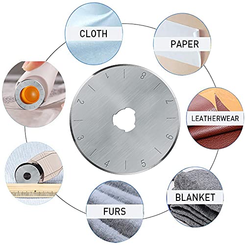 HEADLEY TOOLS 28mm Rotary Cutter Blades 10 Pack Fits Olfa, Fiskars, Replacement Rotary Blade for Arts Crafts Quilting Scrapbooking Sewing, Sharp and Durable - size: 28mm 10pcs