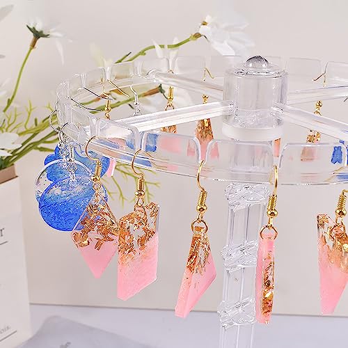 Attuslla 2 PCS Resin Earring Molds Pendant Resin Molds Silicone Jewelry Silicone Resin Molds Making Kits with Ear Hooks, Jump Rings for DIY Earrings, Necklace, Pendant Craft Supplies - color: Style 3