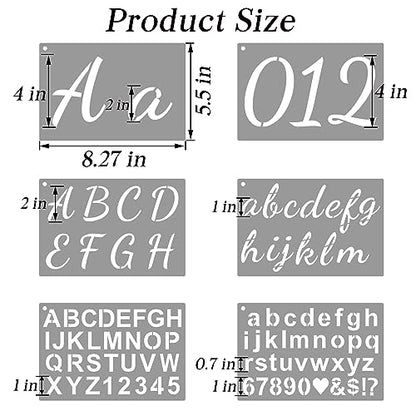 BAMIDELE Letter Stencils for Painting on Wood, 50 Pcs Calligraphy Alphabet Drawing Templates with Numbers, Signs, Flowers, Reusable Cursive Plastic Art Craft Stencils - style: Boutique Calligraphy Stencils