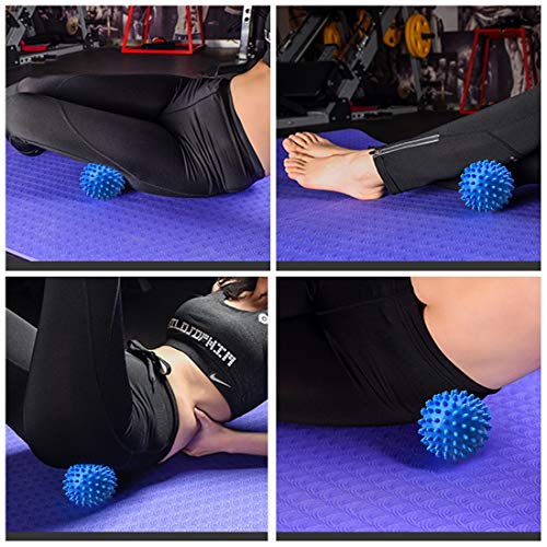 PGYUD Spiky Massage Ball – Trigger Point & Plantar Fasciitis Relief – Deep Tissue Roller for Feet, Back, and Muscles (Blue) - color: Blue-1 Pack