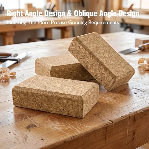 3 Pack Cork Sanding Block, Leather Craft Cork Punching Pad Kit | Cork Sewing Block Hand Sanding Tool for Sandpaper, Woodworking, Furniture Repair, 4-1/4" x 2-3/8" x 1-3/16"