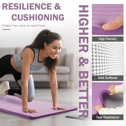 BalanceFrom 1-inch Thick 71x24 Inches Extra Thick Exercise Yoga Mat - color: Taro Purple