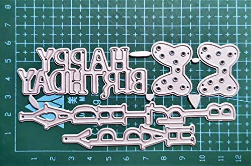 Letter Happy Birthday Thank You Mr&Mrs Best Wishes Happy Anniversary Heart Metal Cutting Dies Stencil DIY Scrapbooking Embossing Tool DIY Paper Cards Album Decoration (Happy Birthday) - style: Happy Birthday