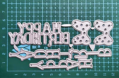 Letter Happy Birthday Thank You Mr&Mrs Best Wishes Happy Anniversary Heart Metal Cutting Dies Stencil DIY Scrapbooking Embossing Tool DIY Paper Cards Album Decoration (Happy Birthday) - style: Happy Birthday