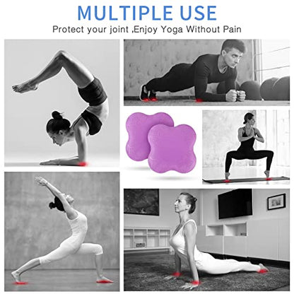6 Pcs Knee Pads for Yoga Extra Thick Yoga Wrist Pad Anti Slip Pilates Support Cushion for Men Women Knee Elbow Wrist Hand Exercise Meditation Workout Floor Travel
