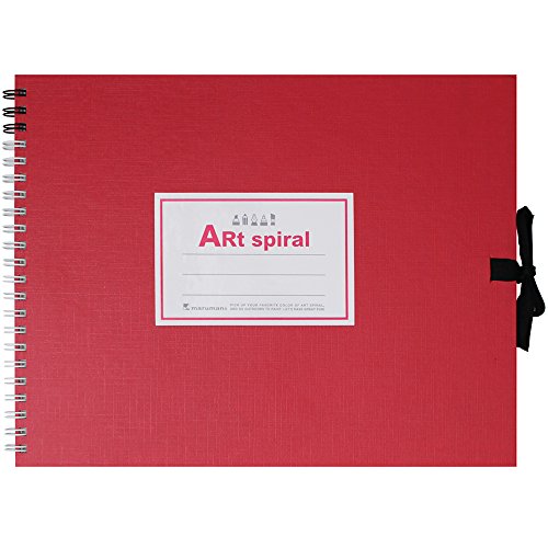 Maruman Art Spiral Sketch Book, F2, 7.76" x 10.24", 24 Sheets, Red | Drawing Pad With Acid-Free Art Paper & Twin-Wire Binding, Premium Drawing Paper Sketchbook, Sketch Pad Made in Japan - color: Red, size: F2 (7.76" x 10.24")