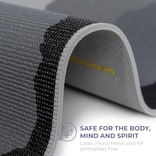 Ascend 6mm Thick Yoga Mat, 72x24in - color: Granite - Printed