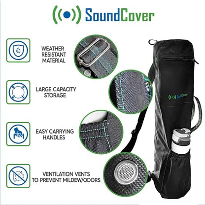Extra Long Yoga Mat Bag for Men & Women, 3 Pockets, Full Zipper Water Resistant 600D Material, Large Water Bottle Pocket, Yoga Mat Carrier with Handles, Padded Shoulder Strap & Ventilation Vents