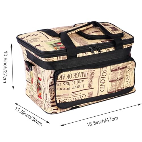Art and Craft Storage Organizer Bag Paint Art Supplies Storage Bag Arts Craft Tool Carrying Case Artist Travel Bags with Headband Foldable Waterproof Large Capacity Storage Tote Bag for Crafts Sewing - color: flag pattern