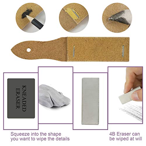 Tavolozza Drawing Art Pencils Set, 34 Pack Professional Drawing and Sketch Pencil Set in Soft-Sided Art Portfolio Storage Bags for Kids, Teens and Adults. - size: 34 Piece Set