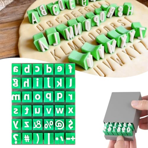 Alphabet Stamps Set for Clay Pottery - Polymer Clay Tools, Uppercase and Lowercase Alphabet Number Symbols Small Press Fondant Embosser DIY Cookie Stamps (Lowercase Alphabet & Symbols) - color: Lowercase Alphabet & Symbols