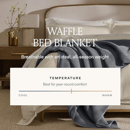 BOLL & BRANCH Waffle Bed Blanket, King/Cal King, Cream - color: Cream, size: King/California King