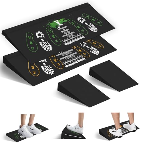 Squat Wedge Height-Adjustable Slant Board: 2Pcs Wide Wedges for Weightlifting Leg Glute Workout Improve Strength and Mobility for Gym Home - size: Large*2+Small*2
