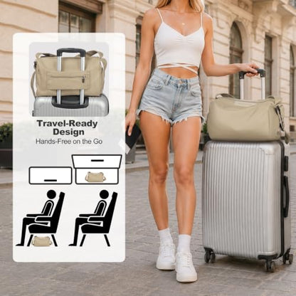 Womens Mini Gym Bag with Shoe Compartment 20L, Khaki - color: Khaki