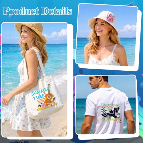 Konsait 16 Pack Summer Stencils, 6" Reusable Hello Summer Palm Tree Sun Tropical Animals Beach Stencils for Painting, DIY Crafts, Wall, Wood, Shirts, Canvas and More