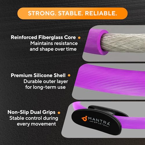 Pilates Ring Circle, Magic Circle Pilates Ring, Inner Thigh Exercise Equipment, Fitness Rings for Women, Thigh Master Inner Thigh Exerciser, Yoga Ring Pilates Equipment for Home Workouts - color: Deep Violet