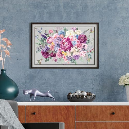 Joeyan Floral Rub On Transfers for Furniture and Crafts, 2 Large Watercolor Peony Design Sheets 12''x18'', DIY Home Decal on Wood Glass Metal Canvas Porcelain Paper Plastic, Pink and Purple - style: Pink and Purple Peony