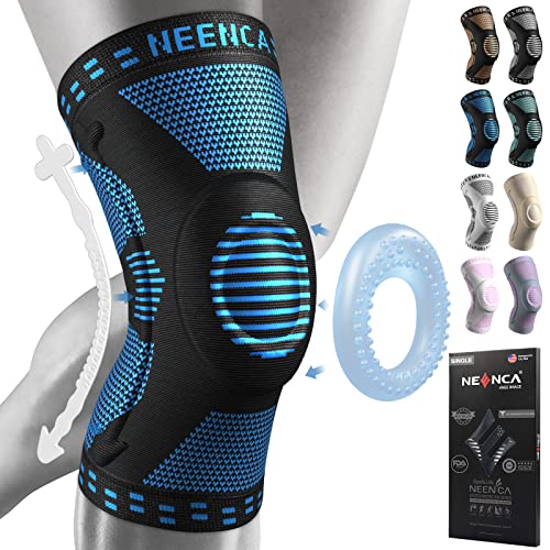 NEENCA Professional Knee Brace, Medical Knee Support for Women & Men Relief - color: Blue, size: X-Large