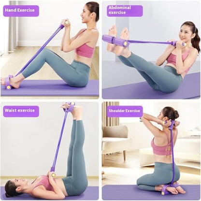 Pedal Resistance Bands with Handles - color: Purple