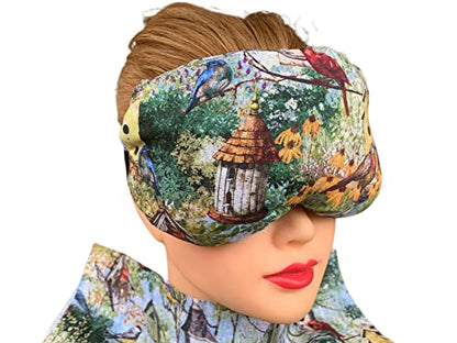 Eye Mask Lavender Eucalyptus, Sinus, Herbal Pack, Hot Cold Pack, Heat Wrap,Organic, Flax Seed, Microwave Therapy, Sleep Mask, Yoga Meditation Eye Pillow, Bird House