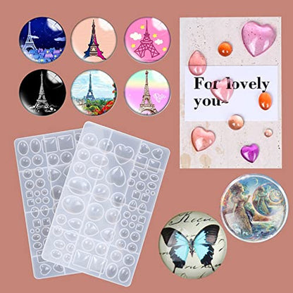 2 Pcs Gem Jewelry Casting Mold,Large | Resin Jewelry Casting Molds, for Making Earrings,Jewelry Making Crafting Projects - color: mix-large