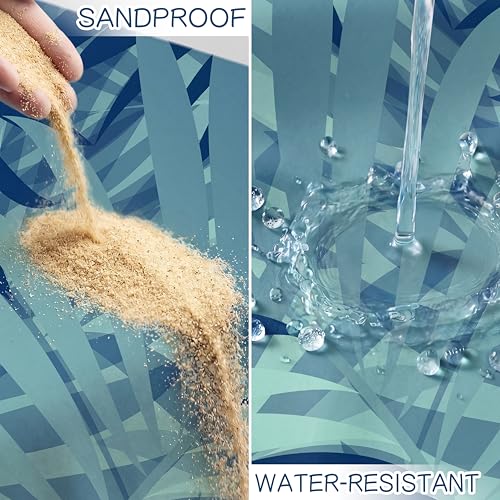 Aroveea Beach Blanket Waterproof Sandproof 78''X81''/10'X9' Oversized Mat - color: Leaves1, size: 78''x81''
