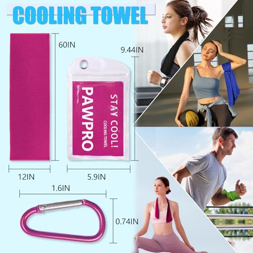 4 Pack Cooling Towels, Soft Breathable Cooling Towels for Neck and Face | Microfiber, Gym, Men, Women, Waterproof Bag, Carabiner, Yoga, Golf, Hiking, Running, athletes, gift, Royal Blue, Green - color: Royal Blue/Green/Pink/Black