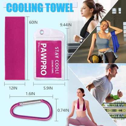 4 Pack Cooling Towels, Soft Breathable Cooling Towels for Neck and Face | Microfiber, Gym, Men, Women, Waterproof Bag, Carabiner, Yoga, Golf, Hiking, Running, athletes, gift, Royal Blue, Green - color: Royal Blue/Green/Pink/Black