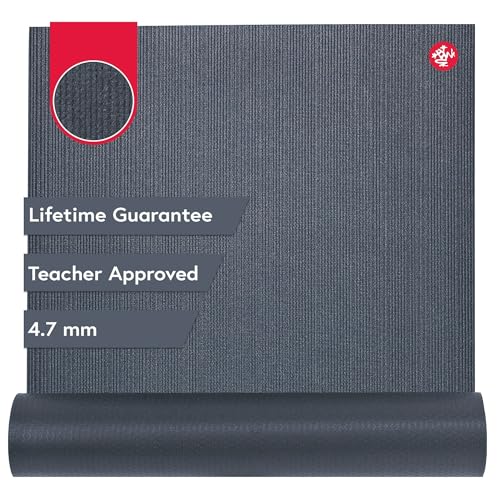 Manduka PROlite Yoga Mat 4.7mm | Lifetime Durability | Hygienic Construction | Teacher Approved - color: Thunder, size: 71" x 24"