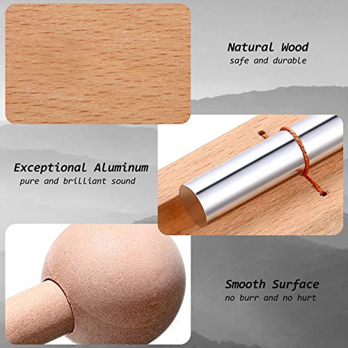 Hand Chimes for Classroom Meditation Set,Single Tone,Wooden Color | Meditation Bell with Wood Mallet for Yoga Prayer, Classroom Management Attention Signal, Natural Wood Metal Resonance - color: Wood Color