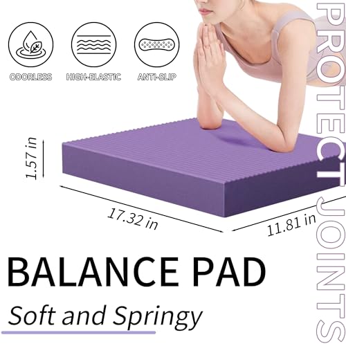 Balance Pad for Yoga Training, Non-Slip Water-Resistant - color: PURPLE