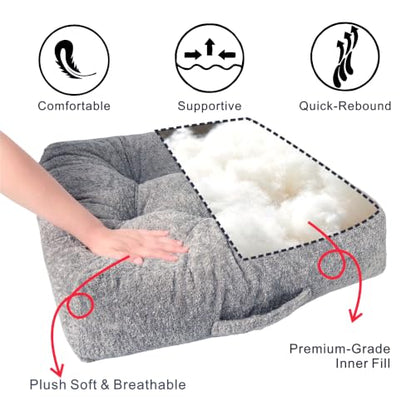Floor Cushion Pillow, Portable Large - color: Square, Gray