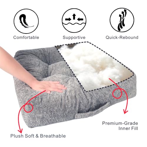 Floor Cushion Pillow, Portable Large - color: Square, Gray