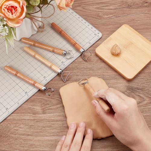 OLYCRAFT 5Pcs Sculpture Scraper Clay Tool for Ceramic Sculpture DIY Craft | 4.6~4.9 Inch Long, Pottery Cup Handle Shape Tool, Modeling Clay Cutters, Sculpture Kit, Clay Modeling Tools, Extruder Tool