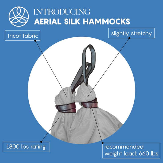 Aerial Yoga Hammock Swing, 4.5 Yards, Aerial Silks with Hardware | Knitted fabric with extension straps and a pose guide for aerial yoga, home gym and studio practice, suitable for all levels - color: Sky-Ombre, size: 4.5 yards