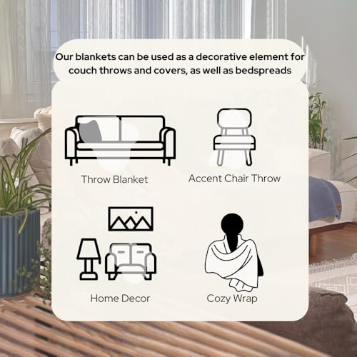 Dalisa Alina GOTS Organic Cotton Throw Blanket, White, 50x60 in - color: White, size: 50x60