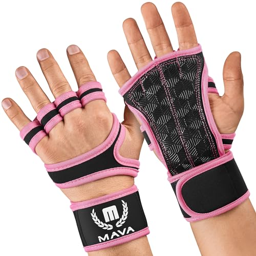 Mava Sports Weight Lifting Gloves with Wrist Support, Work Out Gloves, Gym Gloves - Great for Cross Training, Pull Ups, Calisthenics and Gym, Workout Gloves for Men & Women - color: Pink, size: Medium