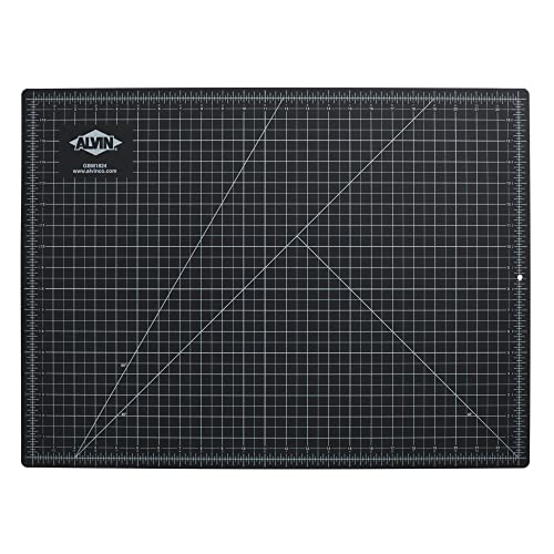 ALVIN GBM Self-Healing Cutting Mat 18 x 24 inch | Double-Sided Green/Black | 5-Layer Gridded Surface for Arts, Crafts and Sewing - Model GBM1824 - size: 24"L x 18"W