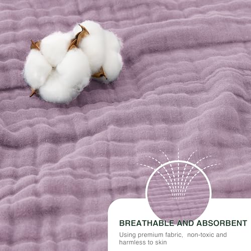Love's cabin 100% Cotton Muslin Blanket, 6 Layer Lightweight Breathable Gauze Throw Blanket 50 x 60 Inches, Soft All Season Blanket for Couch, Bed, Sofa, Lavender - color: Lavender, size: Throw(50"x60")