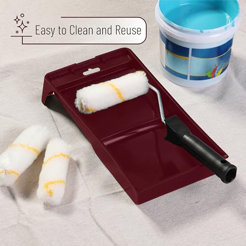 Bates- Paint Tray Set, Paint Roller Kit, 5 pcs, 4 Inch Roller Kit, Small Roller Brush for House Painting Supplies - style: Polyester 4", 5 pcs
