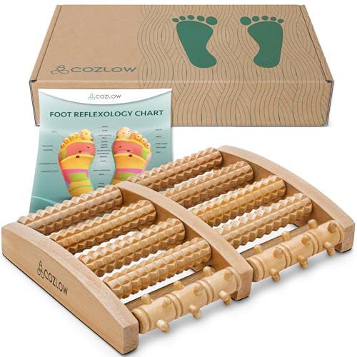 COZLOW - Foot Massager for Plantar Fasciitis Relief - Wooden Massage Roller with Arch Shape Design - Foot Pain Relief, Neuropathy, Heel Spur Pain, Stress Relief, and Relaxation - Muscle Therapy Tool - style: Wooden Massage Roller