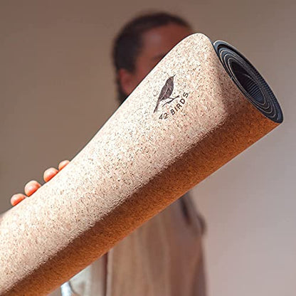 Cork Yoga Mat Lightweight, Soft, Travel Yoga Mat, Non Slip for Hot Yoga, Premium, 100% Recycled Cork - 72" x 24", 5mm Thick, 2.5lbs,