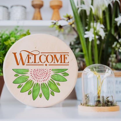 Sitsink Welcome Home Stencils for Painting - 26 Pcs Reusable Art Templates, Happy Family Blessing Stencils for Wood Sign Wall DIY Crafts Gift Projects - style: welcome home