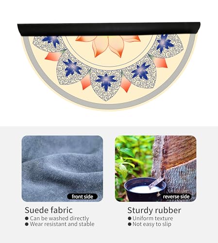 nuveti Large Meditation Mat Non Slip Round Yoga Mat Natural Rubber with Sueded Surface Exercise Mat Perfect for Meditating, Stretching, Yoga（140CM X 3.5MM Thick) - color: Flower-Qing