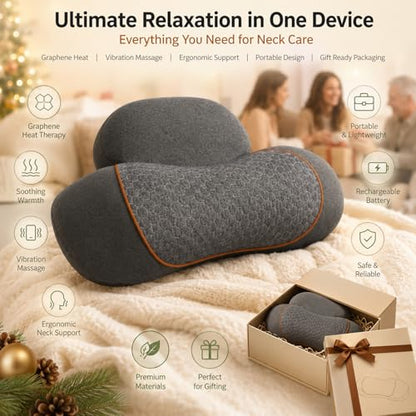 3 in 1 Heated Neck Massage Pillow Support for Neck Hump