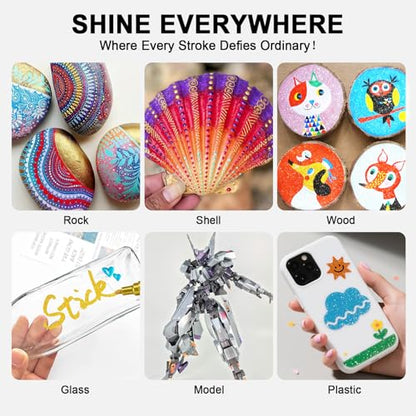 IVSUN 128 Colors Art Markers Set + 18 Super Golden Metallic Markers