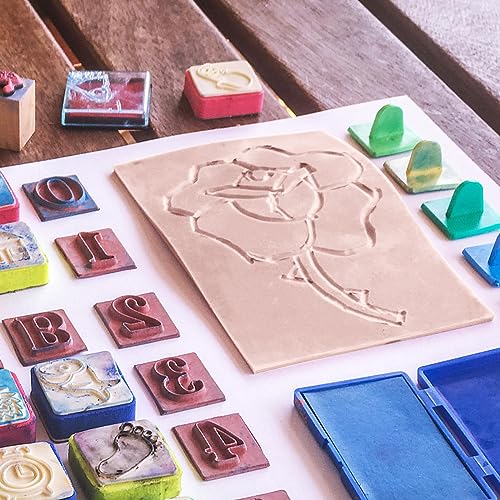 12 PCS 8x6 Inch Pink Rubber Carving Blocks, Soft Linoleum Rubber Stamping Block, Linoleum Blocks for Printmaking, Engraving Crafts