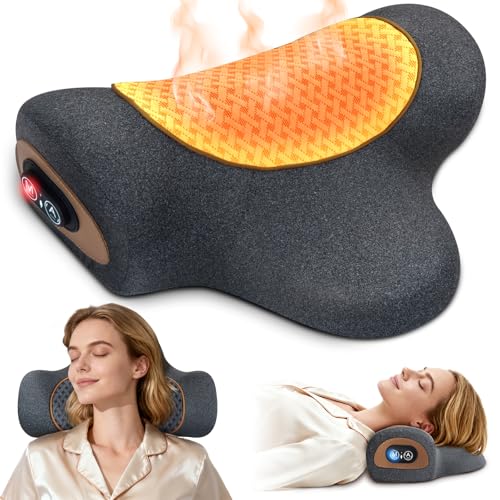 Rechargeable 3-in-1 Neck Massager Pillow with Heat,Vibration & Air Traction