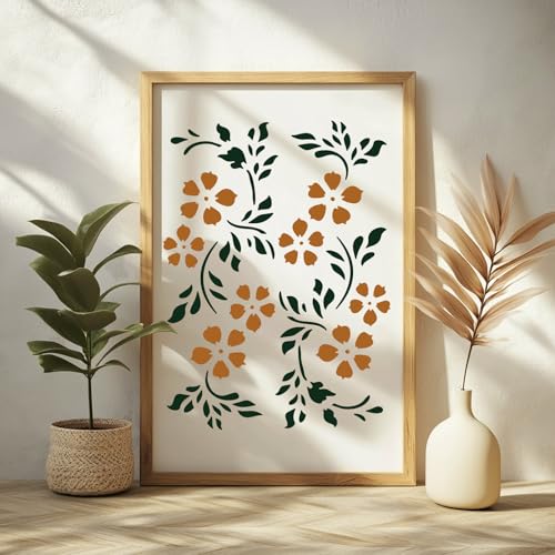 ORIGACH 15 Pcs Vine Stencils for Painting on Wood Wall | Reusable Plant Painting Stencils Templates for Fabric Canvas Window Furniture Home Decor - style: Vine