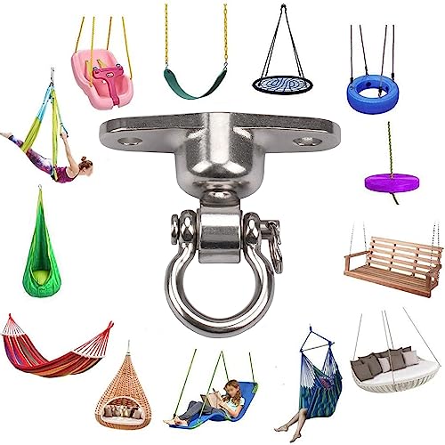2 Antirust Swing Hanger Heavy Duty 360°+180°Rotation 1500LB Capacity Wood Playground Yoga Hammock Chair, Rope sandbag - style: 2 Pack